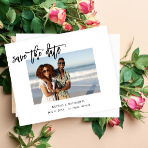 Papier Budget Calligraphie Uno Photo Enregistrer la date