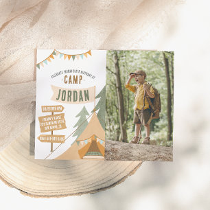 Papier Budget Camping extérieur Boy Photo Anniversaire Fê