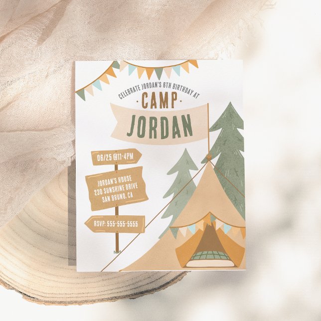Papier Budget Camping Thème Outdoor Boy Birthday Party (Créateur téléchargé)