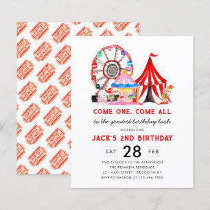 Papier Budget Carnaval Cirque Show Anniversaire Invitatio