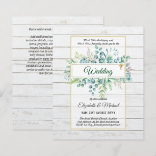 Papier Budget CATHOLIQUE MARIAGE chrétien INVITATIONS ver