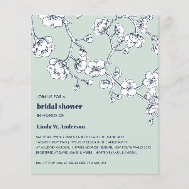 Papier BUDGET Cerise Blossom Marine Sage VERT (Devant)