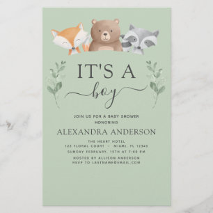 Papier Budget C'est un Baby shower garçon Boy Woodland Gr