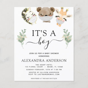 Papier Budget C'est un Baby shower garçon Eucalyptus des