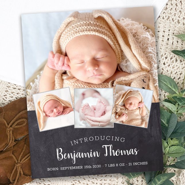 Papier Budget Chalkboard Baby 4 Photo Merci de naissance (Créateur téléchargé)