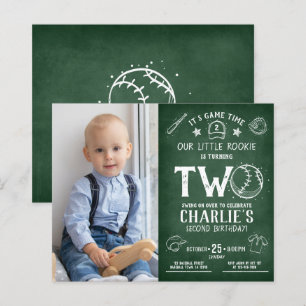 Papier Budget Chalkboard Baseball Photo 2e anniversaire