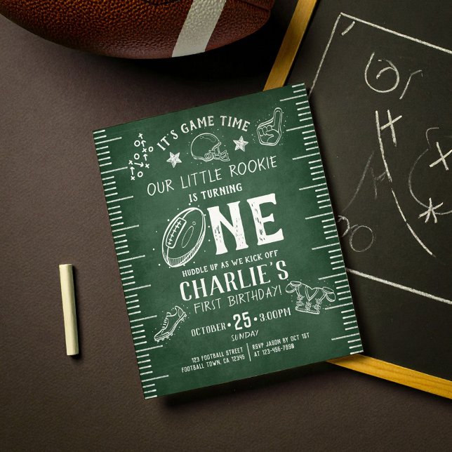Papier Budget Chalkboard Football Sports 1er anniversaire (Créateur téléchargé)