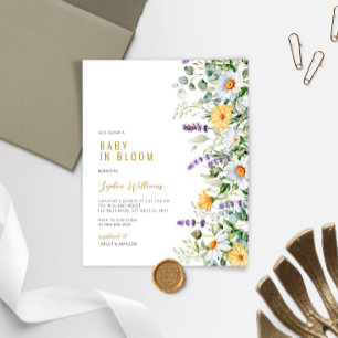 Papier Budget Chamomile Baby in Bloom Shower Invitation