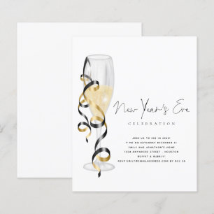 Papier Budget Champagne Script Nouvel An Invitation Révei