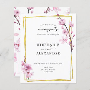Papier Budget Cherry Blossom QR Code Invitation soirée