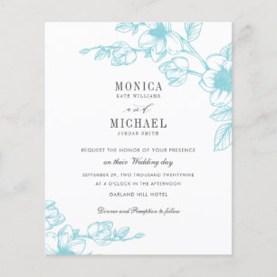 Papier BUDGET Chic AQUA Magnolia Flower Branch Mariage