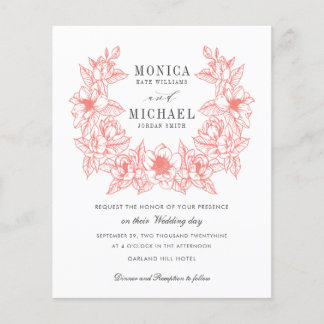 Papier BUDGET Chic CORAL Magnolia Wreath Mariage