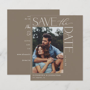 Papier Budget Chic Design Photo Enregistrer la date 2 Tau