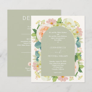 Papier Budget Chic Florals Mariage tous en une invitation