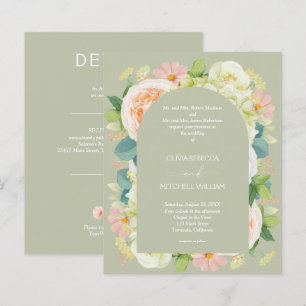 Papier Budget Chic Florals Mariage tous en une invitation