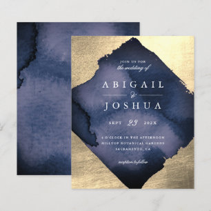 Papier Budget Chic Gold Diamond Marine Aquarelle Mariage