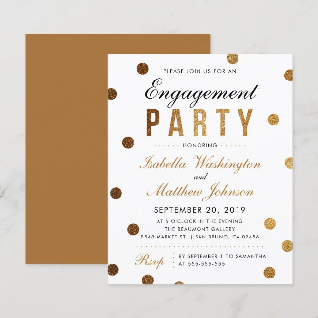 Papier Budget Chic Gold Parties scintillant Confetti (Devant / Derrière)