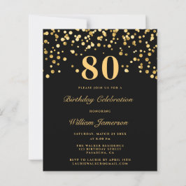 Papier Budget Chic Invitation d'anniversaire 80e