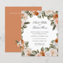 Budget Chic Orange Ivory Sage vert Mariage floral