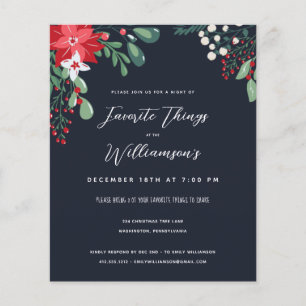 Papier Budget Chose préférée Noël Fête Invitation