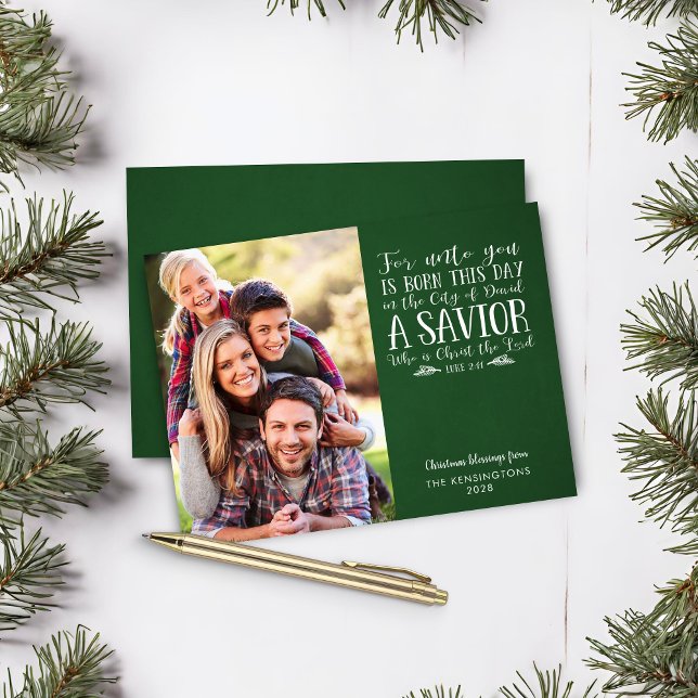 Papier Budget Christian Christmas Verset Holiday Photo (Budget Christian Christmas Verse Holiday Photo Card)