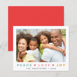 Papier Budget Christmas Peace Love Joie Photo Holiday Car