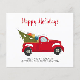 Papier Budget Christmas Tree Car Business Holiday Card