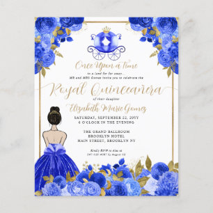 Papier Budget Cinderella Royal Blue Princesse Quinceanera