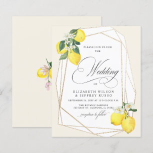 Papier Budget Citron Citrus Faire-part de mariage d'été