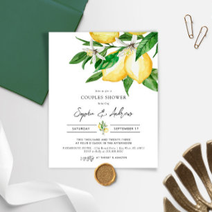 Papier Budget Citron vert Couples douche Invitation