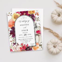 Papier Budget Citrouille blanc automne Mariage floral