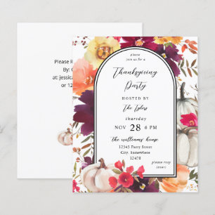 Papier Budget Citrouille blanc Chute Florale Thanksgiving