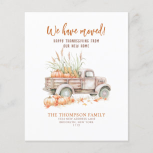 Papier BUDGET Citrouille Camion Thanksgiving Moving