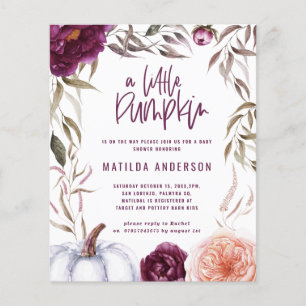 Papier budget citrouille de pêche violet baby shower d'au