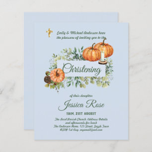 Papier BUDGET CITROUILLES garçons Christening Invitations