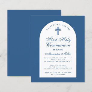 Papier Budget Classic Arc Bleu 1ère communion Invitation