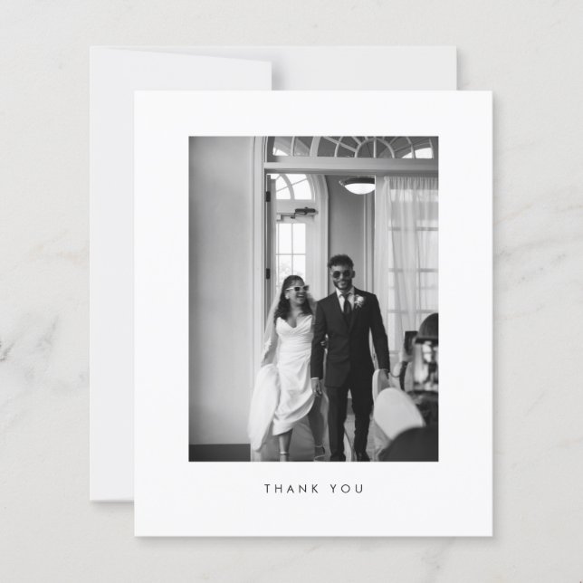 Papier Budget Classic Black & White Wedding Thank you (Devant)