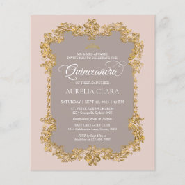 Papier Budget Classic Élégant Blush Rose Or Quinceanera