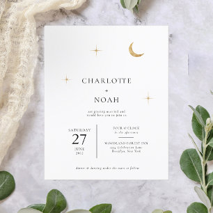 Papier BUDGET Classic Lune d'or céleste étoiles Mariage