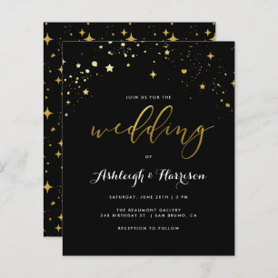 Papier Budget Classic Noir & Or Star Confetti Mariage