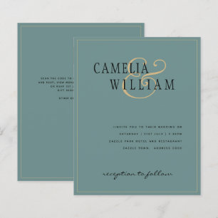 Papier BUDGET Classic Sage Green Gold Wedding Invitation