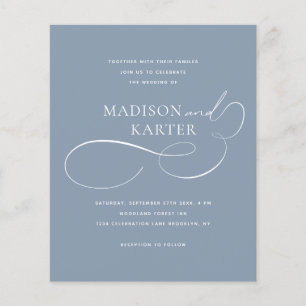 Papier BUDGET Classique Dusty Bleu Infinité Et Mariage