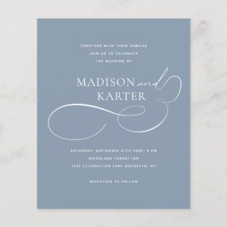 Papier BUDGET Classique Dusty Bleu Infinité Et Mariage