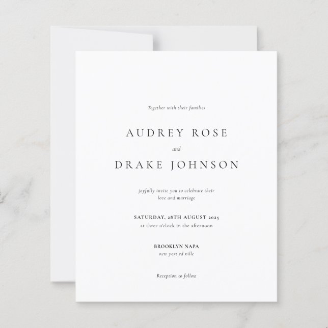 Papier BUDGET Clean Modern Black and White Wedding (Devant)