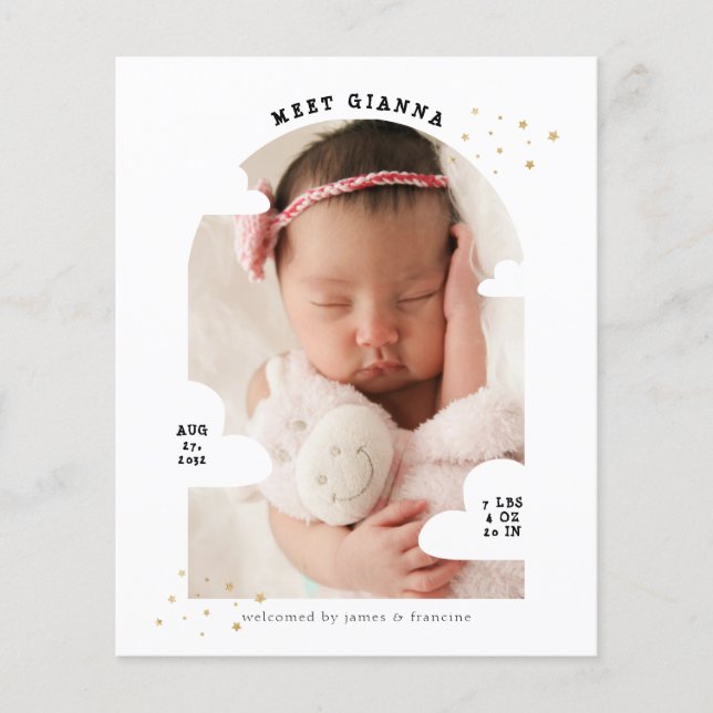 Papier BUDGET Cloud Arch Photo Collage Merci naissance (Devant)