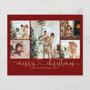 Papier BUDGET Coeur Script Or Rouge Noël 5 Photo