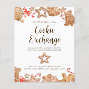 Papier Budget Cookie Exchange Fête Invitations