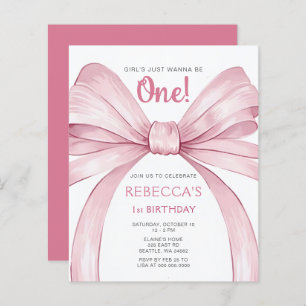 Papier Budget Coquette Bow Rose Première Invitation d'ann