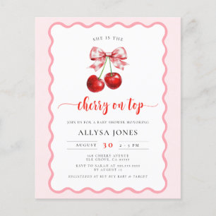 Papier Budget Coquette Cherry sur le Baby shower Invitati