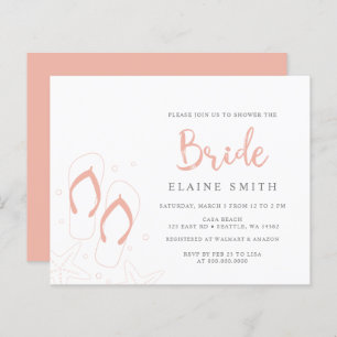 Papier Budget Coral Flip Flops Fête des mariées de plage 